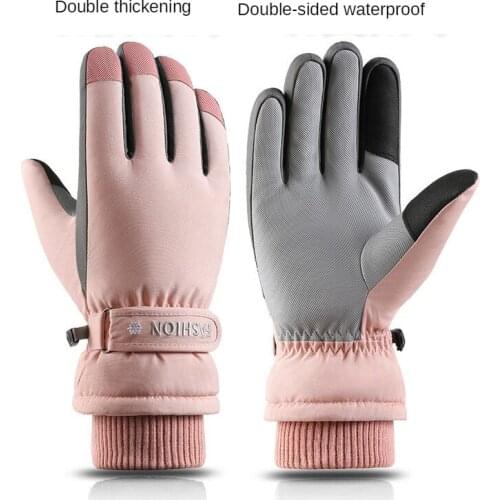New Thermal Ski Gloves Women Winter Fleece Waterproof Warm Snowboard Snow Gloves Full Fingers Touch Screen Skiing Riding Mittens