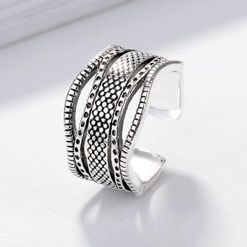 Charming Big Chain Finger Ring for Women Vintage Boho Knuckle Party Rings Punk Jewelry Gifts for Girls