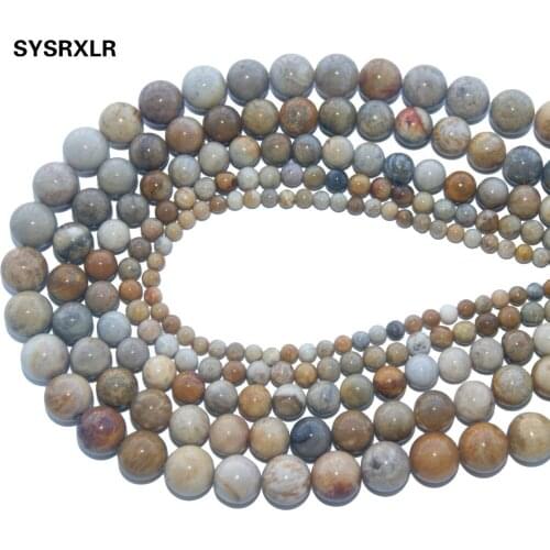 Wholesale Natural Stone Chrysanthemum Round Loose Beads For Jewelry Making Diy Bracelet Necklace Material 4/6/8/10 MM Strand