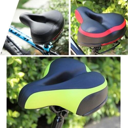 Thicken Cycling Bicycle Saddle Cushion Soft Breathable Silica Gel Cushion Silicone MTB Road Bike Seat with Reflective Stickers