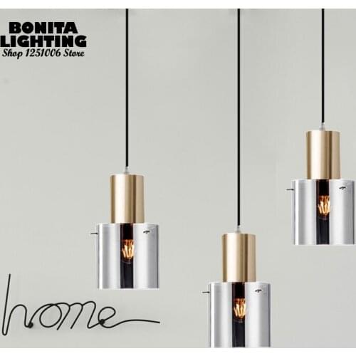 Nordic Glass small hanging lamps for dining room bedside Edison small droplight loft Rose Gold Glass cord pendant light