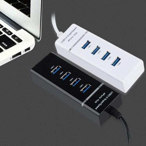 USB Hub Plug & Play Portable Size 4 Ports USB 3.0 HUB On / Off Switches Ac Adapter Cable Splitter For Pc Laptop Rf