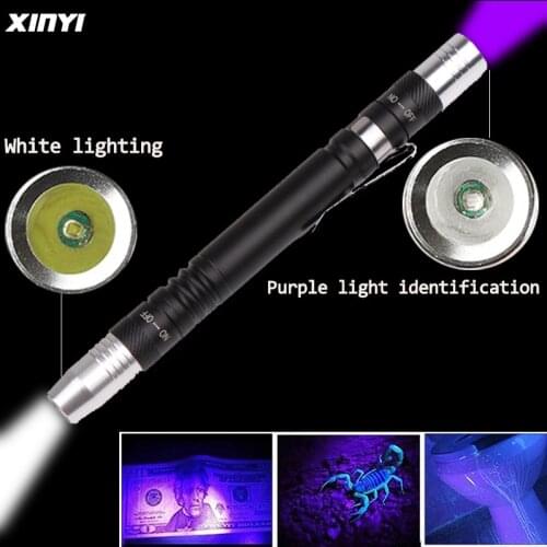 2 in 1 Professional Medical Pen Light UV Flashlight First Aid Mini Torch Handy Work Wahite Light for Doctor Nurse Diagnosis