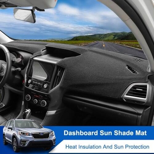 QHCP Car Dashboard Mat Polyester 3D Avoid Sun Light Pad Instrument Platform Desk Cover Carpet For Subaru XV 18-19 Forester 19-20
