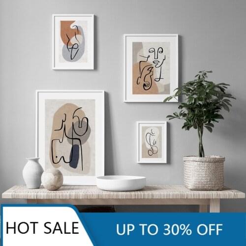 Christmas Canvas Painting Abstract Line Color Block Body Art Nordic Posters and Prints Wall Art Pictures for Living Room Decor