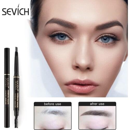 Sevich Double Ended Eyebrow Pencil Natural Makeup Waterproof Rotating Automatic Eye Brow Pencil with Brush Beauty Cosmetics