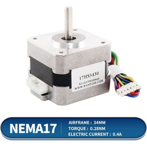 Micro 42 stepper motor Nema17 34MM 12V two-phase four-wire 0.4A Nema17 42 stepper motor 3D printing motor