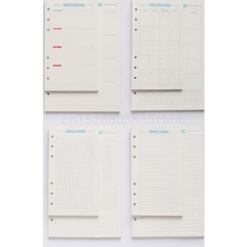 6 Holes Spiral Planner Refill Inner Paper Diary Weekly Monthly Plan To do List Colorful Pattern Page for A6 Loose Leaf Notebook