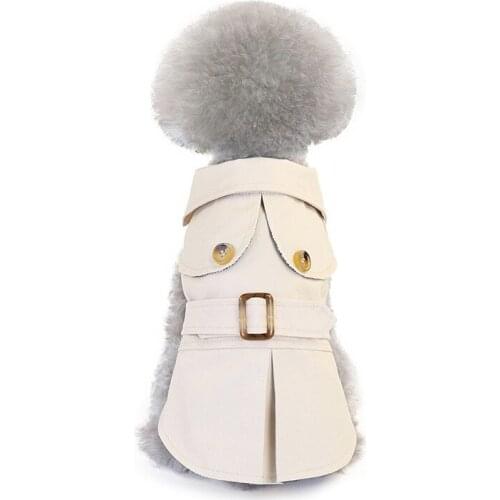 Three-color trench coat trendy fashion dog clothes apparel autumn and winter small dog Teddy Bichon trench coat