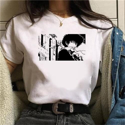 Manga New Women Tee Shirt 2021 Hip Hop Casual Fashion Tees Harajuku Kawaii Female Summer Tees Anime Cowboy Bebop Graphic Tshirt