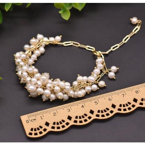 Handmade Natural Fresh Water White Pearl Bracelets For Women Party Wedding Temperament Femme Fine Jewellery Accesorios Fashion
