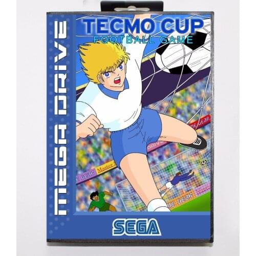Tecmo Cup Football 16 bit MD Game Card With Retail Box For Sega Mega Drive/ Genesis