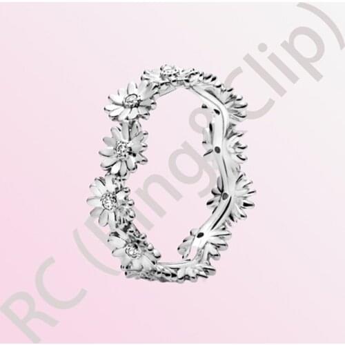 2020 New Arrival 925 Sterling Silver Sparkling Daisy Flower Crown Ring Rings for Women Engagement Jewelry Anniversary Gift