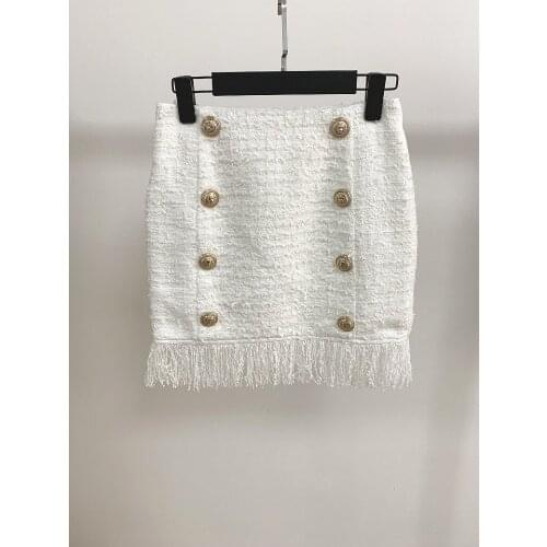 2021 Nova Short Skirt Wool Fringe Tweed Sexy Hip Skirt O147