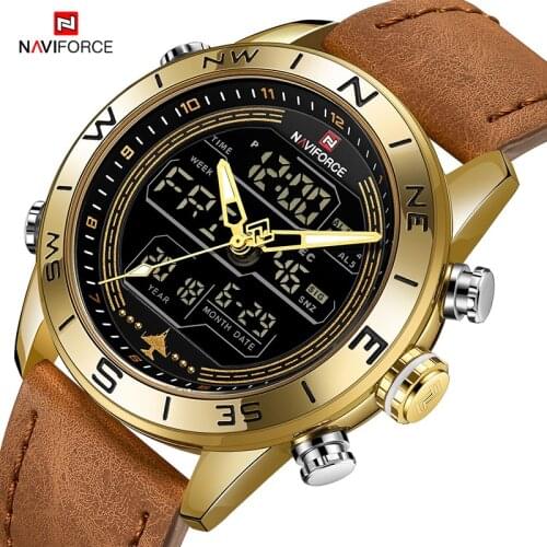 2021NAVIFORCE Top Luxury Brand Luminous Digital Quartz Men Watch Sport Army Military Complete Calander Wrist Watch Male Clock