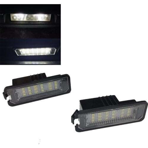 2x Number License Plate Light Lamp No Error 18SMD LED 12V 6500k White for VW Golf MK4 MK5 MK6 Passat Polo CC Eos Car Accessories