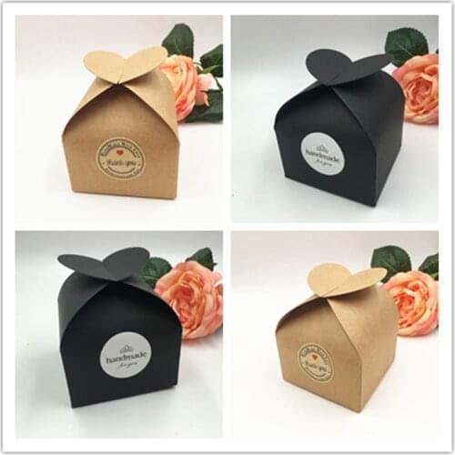 30Pcs 8x8x3.5cm Love Heart Candy Gifts Paperboard Boxes Packing Apples Jewelry Novelty Available Stickers Accept Customization