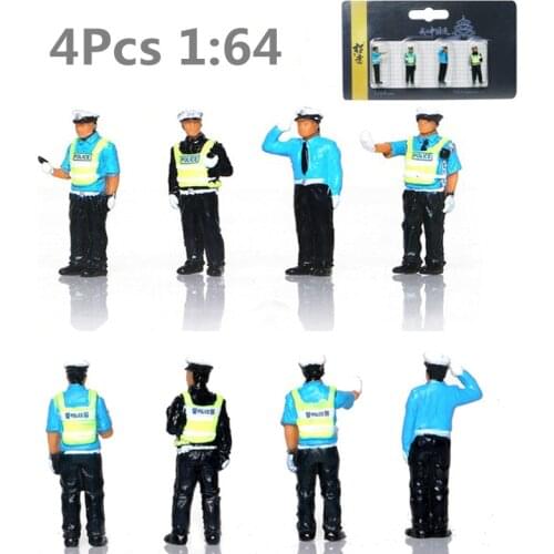 4Pcs/Set DIY 1:64 Sand Table People Figures Toys Policemen Figures Model