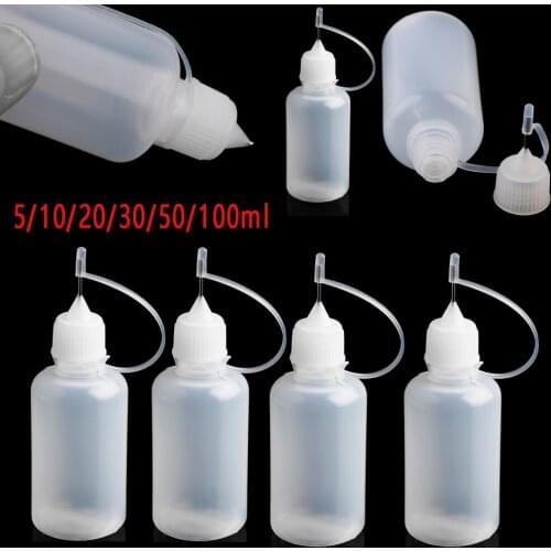 5Pcs/set 5/10/20/30/50/100ML Needle Tip Glue Applicator Bottle for Paper Quilling DIY Scrapbooking Paper Craft Accessories