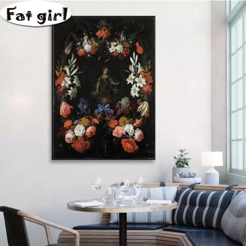 Flower And Girl Handmade Art Diamond Painting Diy 5D Mosaic Square Round Drill Cross Stitch Rhinestone Embroidery Home Decor