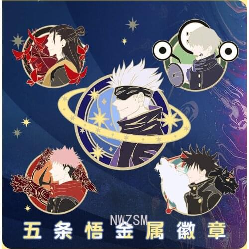 Anime Jujutsu Kaisen Yuji Itadori Gojou Satoru Badge Button Brooch Pins Cosplay Collection Cartoon Clothing Decor Xmas Gifts