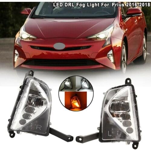 Car LED Daytime Running Light Fog Lamps DRL with Turn Signal for Toyota Prius 2016-2018
