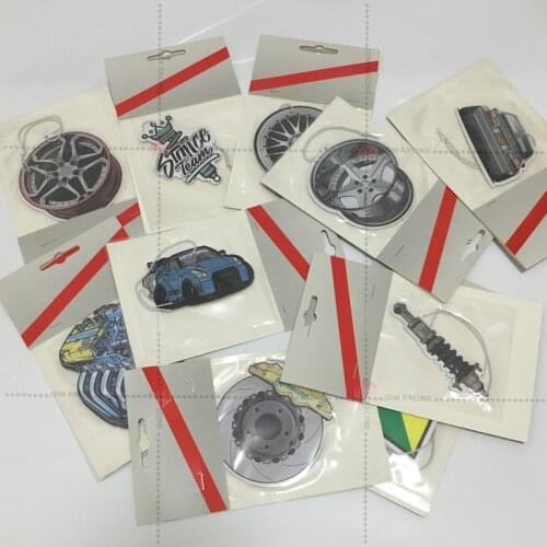 Car Hanging Perfume Pendant Fragrance Air Freshener JDM Racing Wheel Rim Style Car Rear View Mirrow Pendent Air Freshener Paper