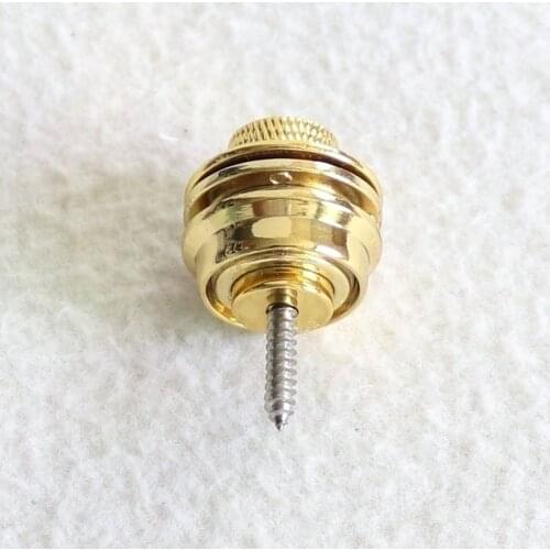 Free Shipping 2pcs flat top gold guitar strap lock system strong and safe locking guitar strap button