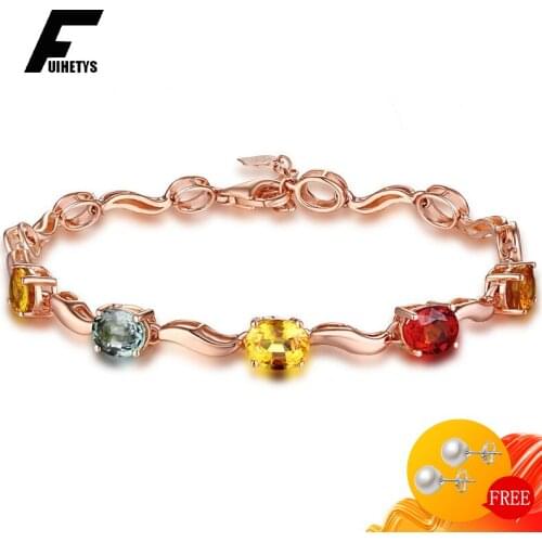 Fashion Bracelets 925 Silver Jewelry with Topaz Gemstone Women Bracelet for Wedding Engagement Party Gift Accessories Wholesale