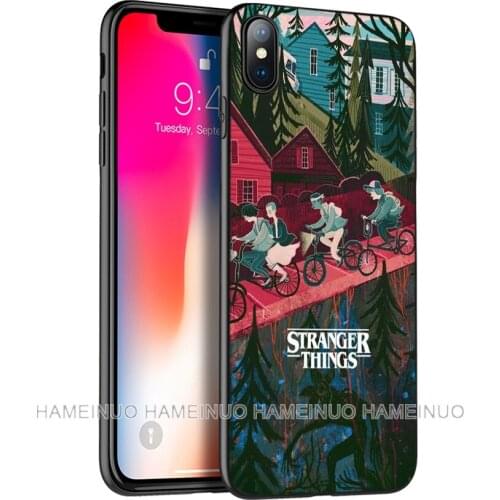Black tpu case for iphone 5 5s SE 2020 6 6s 7 8 plus x 10 silicon cover for iphone XR XS 11 pro MAX case stranger things