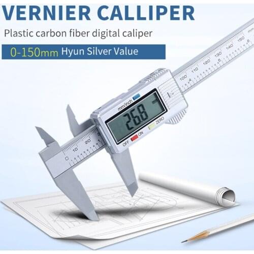 150mmLCD Digital Electronic Carbon Fiber Vernier Caliper Gauge Electronic Digital Micrometer Electronic Digita Device