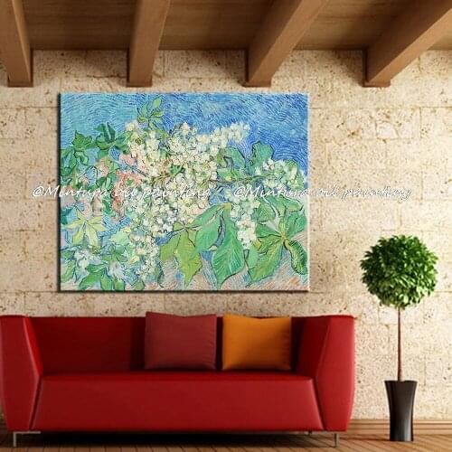 Blooming Chestnut Tree Of Vincent Van Gogh Paintings Museum Quality 100% Handmade Reproduction Flower Oil Painting On Canvas