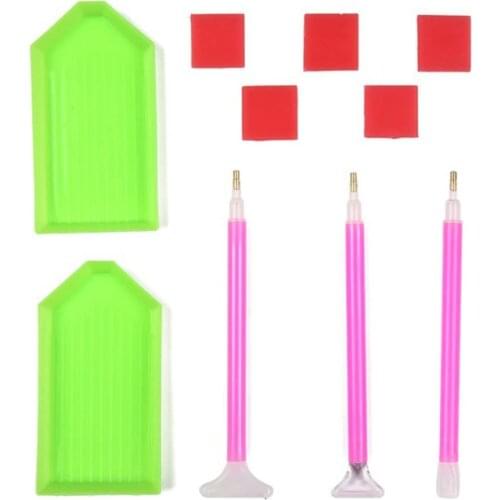 DIY Diamond Painting Tools Sewing Accessories Handmade Diamond Cross Stitch Set With Quick Point Pen/Glue/ Tray Set-10 Pieces