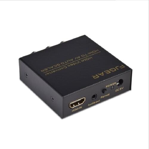 HDMI-Compatibl to AV Auto Scaler Adapter HD 1080P Video Composite Converter to 3 RCA AV/CVSB L/R Support NTSC PAL for PS3 DVD TV