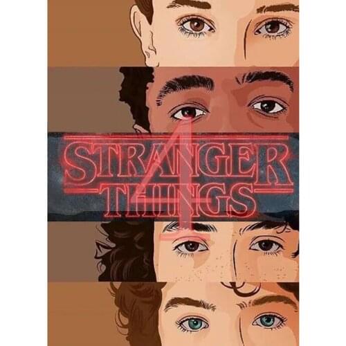 Stranger Tings 4 Poster 5D DIY Diamond Painting Full Square Diamond Embroidery Cross Stitch Full Round Diamond Mosaic Picture