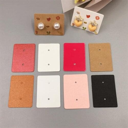 100pcs 3.5X2.5cm Earrings Display Paper Card Cute Stud Earring HangTag Card Custom Logo Jewelry Display Packing Card