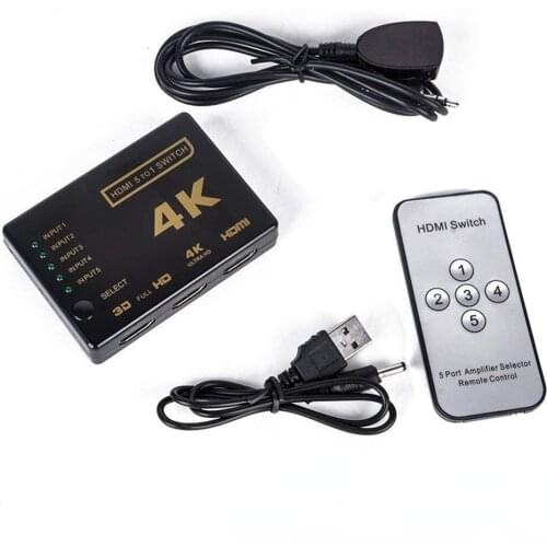 HDMI-compatible Switcher 4K HD1080P 3 5 Port HD Switch Selector Splitter with Hub IR Remote Controller for HDTV DVD TV BOX Z2