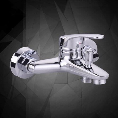 Brass Hot and Cold Shower Faucets Silver Bathtub Faucet Crane Wall Mounted Handheld Shower Tap Mixer Single Handle