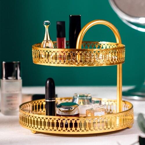 Metal Fruit Tray Golden Storage Modern Makeup Organizer Box Storage Containers Storage Box Organizer Jewelry Home Storage Decor