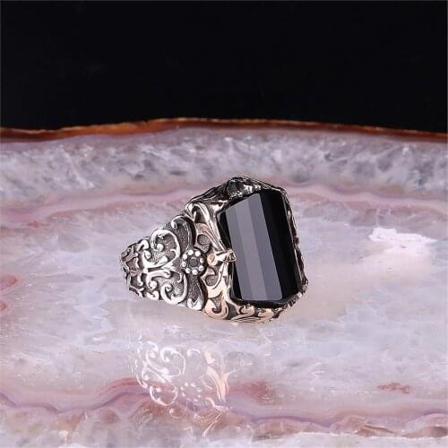 Natural Gemstone 925 Sterling 925 K Silver Men 'S Ring