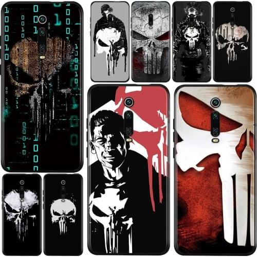 Marvel Punisher Soft TPU For Xiaomi Redmi 9i 9T 9A 9C 9 8A 8 GO 7 7A S2 Y2 6 6A 5 5A 4X Prime Pro Plus Black Phone Case