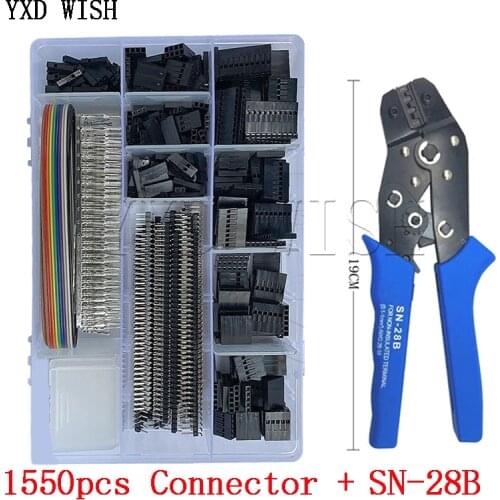 1550pcs Dupont Crimping Tool Kit jst XH Crimp Pliers Terminal Ferrule Crimper Wire Hand Tool Set + SN-28B Crimper Plier