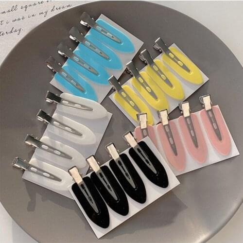 4pcs/set Oval Hairpin Hair Clips Kit Party Make Easy Apply Solid Daily ABS Styling Decorative No Mark Leaf Shape Tool Accessorie