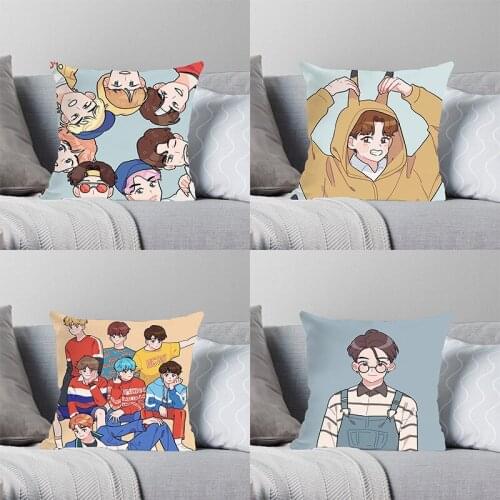 Home Hug Pillowcase Korea Small Fresh Illustration Hug Pillowcase INS Wind Youth Group Comics Cushion Cover