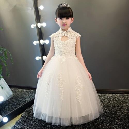 New Fashion Flower Girl Dress Sequin Birthday Party Wedding Princess Girls Clothes Children Clothing First Communion Dresses