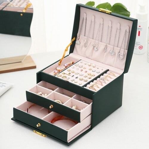 WE Jewelry Organizer Portable Necklace Earrings Rings Jewelry Box Packaging PU Leather Storage Joyeros Organizador De Joyas