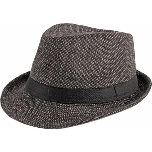 Autumn Winter Spring Mens Hats Casual Solid Plain Black Grey Coffee Fedora Hats Retro Derby Jazz Hats British Trilby Hats CL124