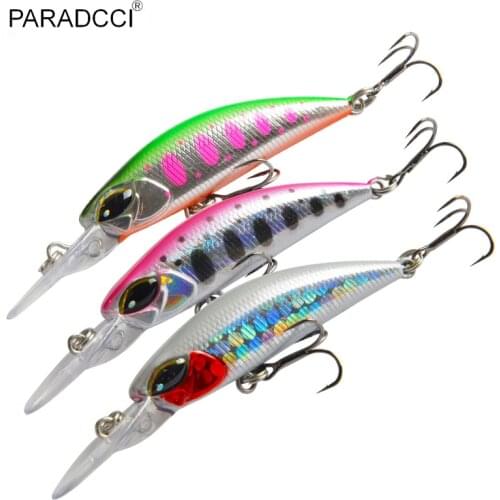 PARADCCI 3Pcs Per Set Wobblers Super Quality 68mm 3.9g Hard Bait Minnow Shad Crankbait Fishing Lure Bass Fresh Salt Water Tackle