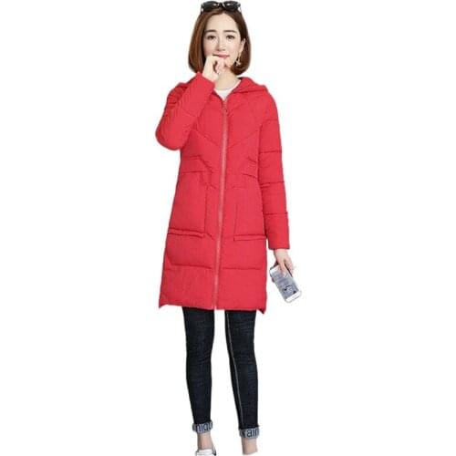 Parkas Casaco Feminino Winter Womens Down Cotton Coat Womens Casual Self-Cultivation All-Match Long Parka 2021 New