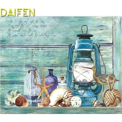 Full Square Diamond painting Cross stitch Oil lamp starfish conch Full Round Diamond embroidery Shell glass DIY3D Diamond mosaic